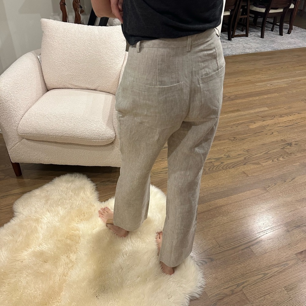 Reformation Cream High-Waisted Trousers - Picture 3 of 5